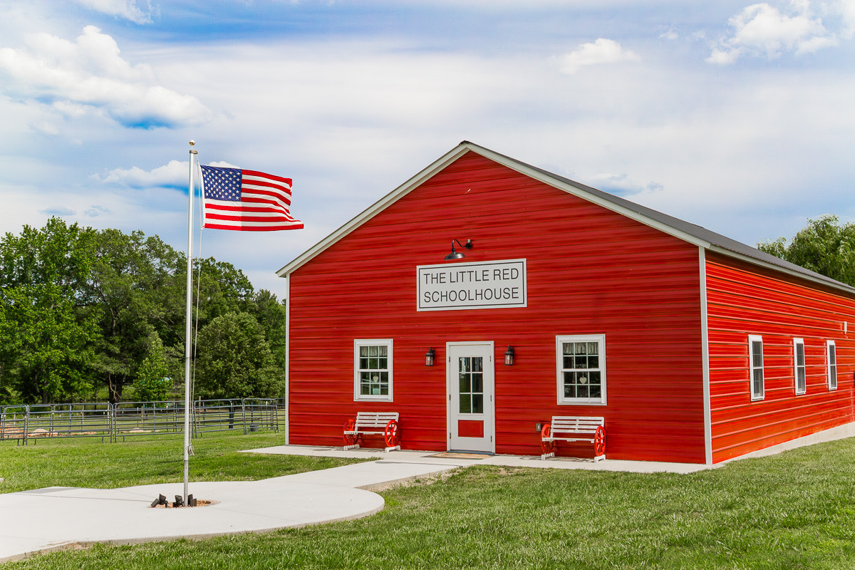 The Little Red Schoolhouse on Dennita's farm in Dinwiddie, Virginia