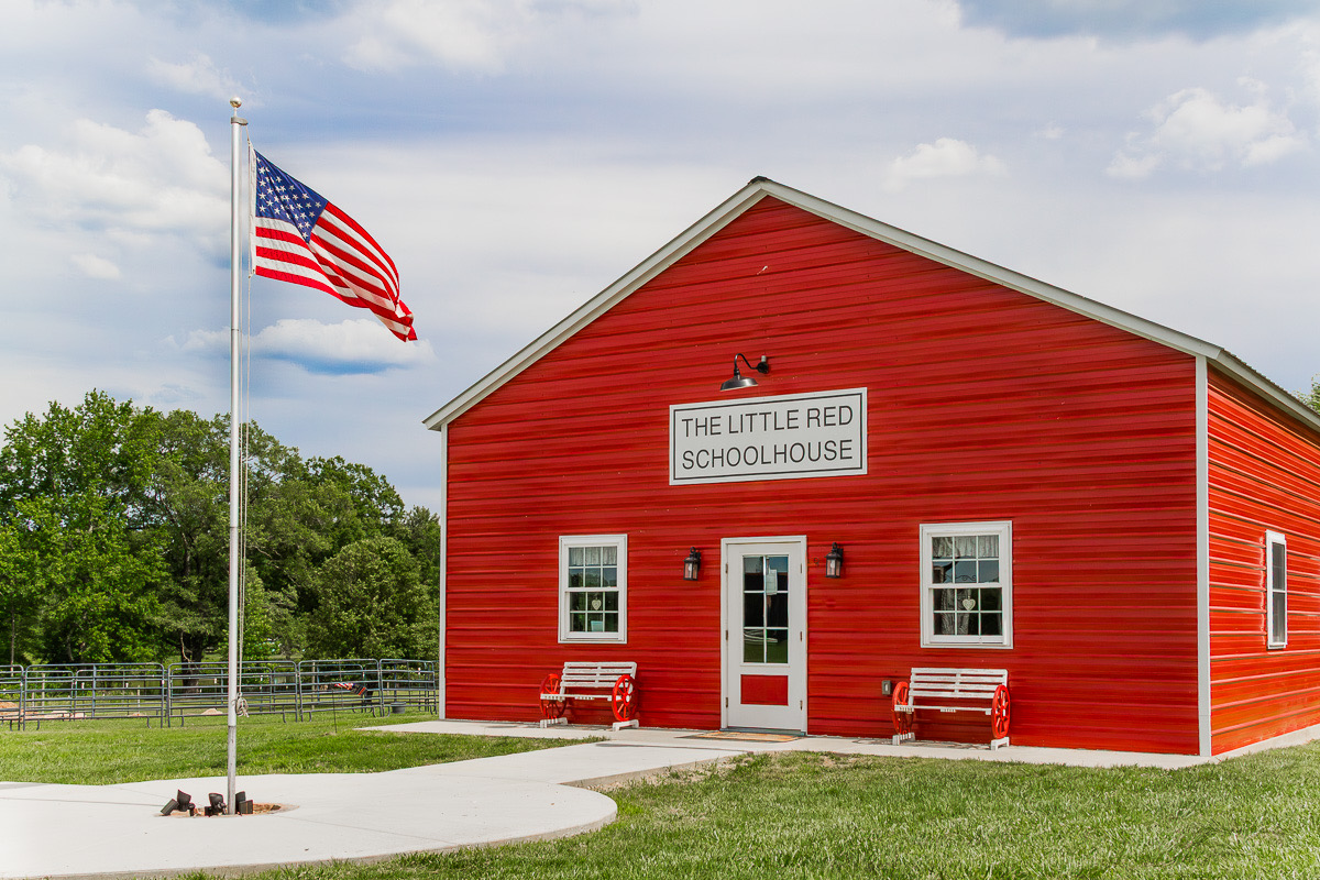 Dennita's Little Red Schoolhouse on her farm in Dinwiddie, Virginia
